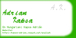 adrian kapsa business card